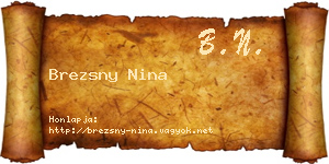Brezsny Nina névjegykártya